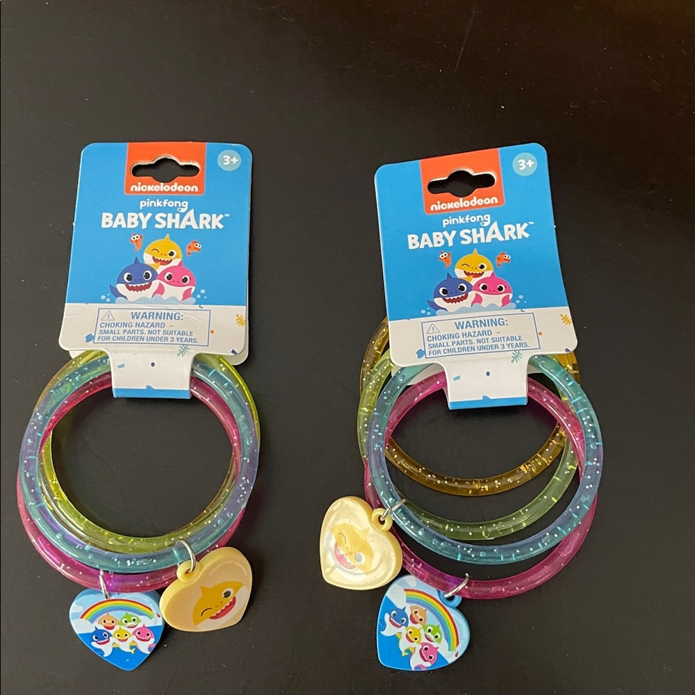 GIRLS - 2 Baby Shark brand NEW bangle Bracelets sets for Easter basket